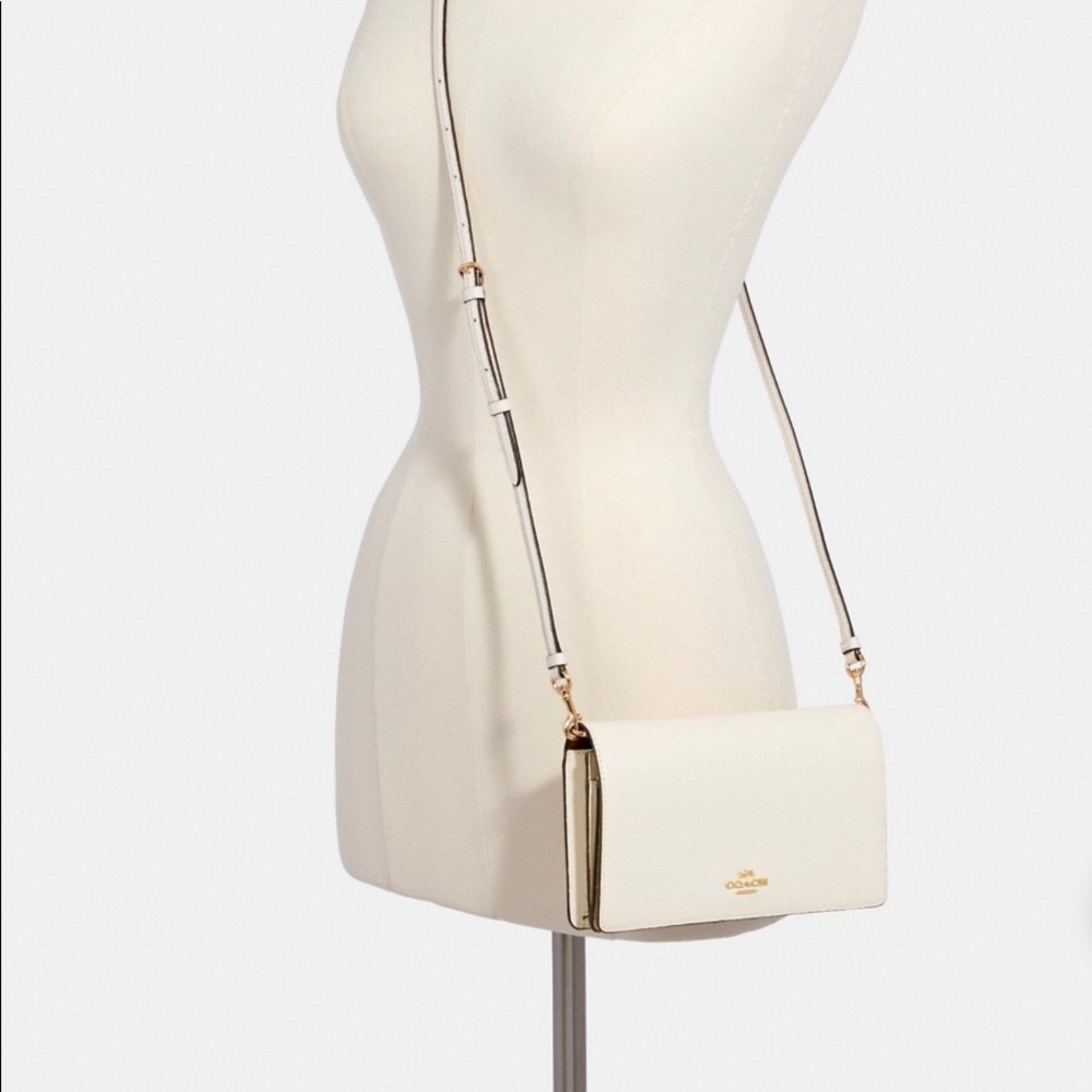 Coach Foldover Crossbody Clutch in Chalk  F30256